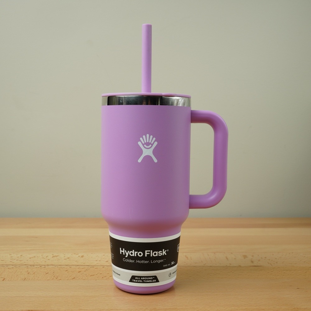 HYDRO FLASK 32oz All Around Travel Tumbler Lid Handle Anemone Purple Flex Straw